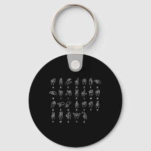Sign Language Alphabet Deaf Mute ASL Deaf Awarenes Key Ring