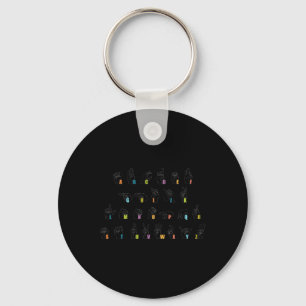 Sign Language Alphabet Design Deaf Awareness Key Ring