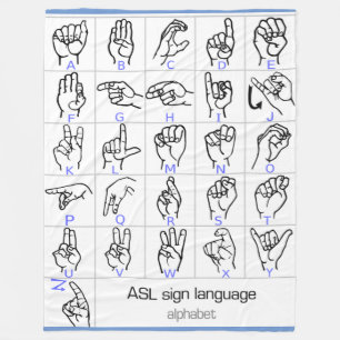 SIGN LANGUAGE ALPHABET fleece blanket
