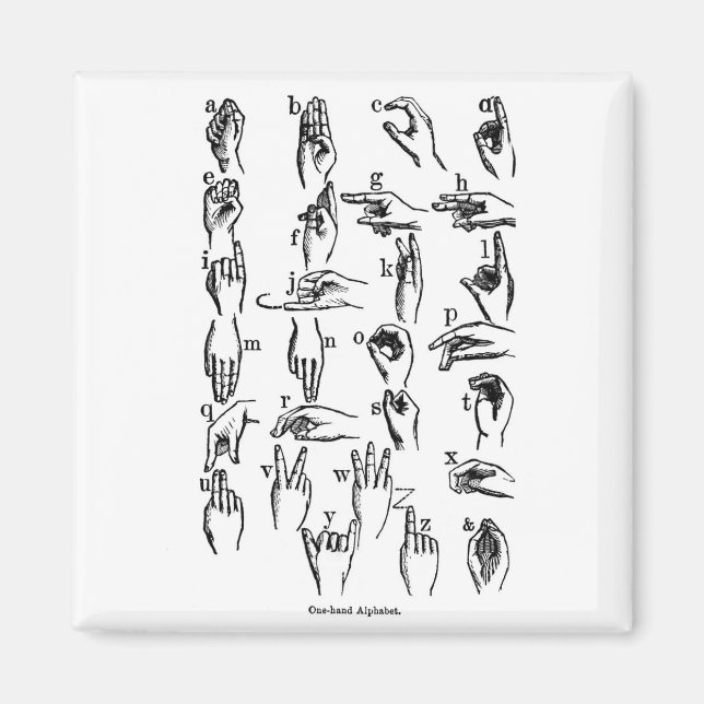 Sign Language Alphabet Magnet (Front)