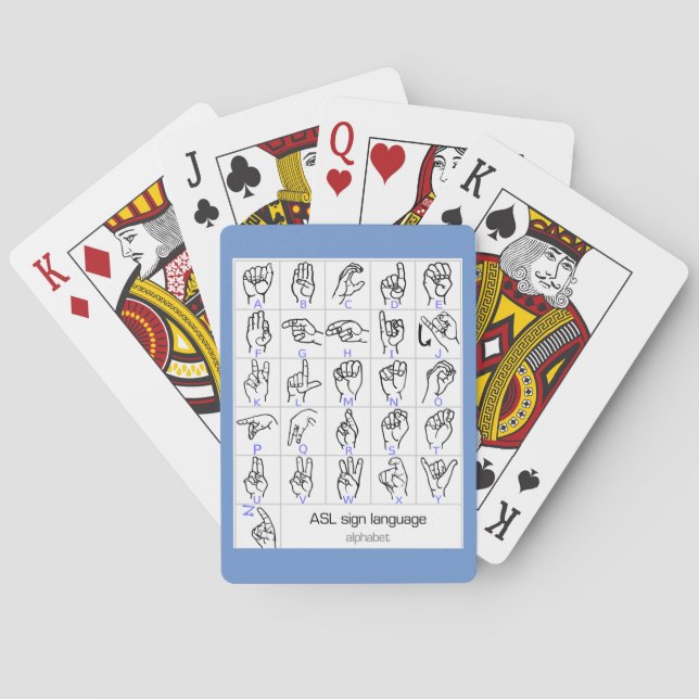 SIGN LANGUAGE ALPHABET playing cards (Back)