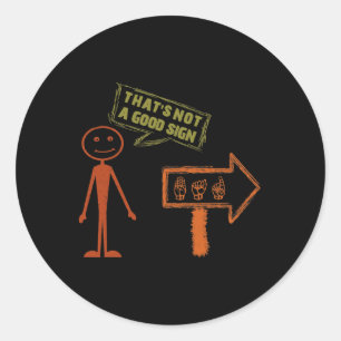 Sign Language Asl American Hand Talking Awareness Classic Round Sticker
