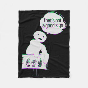 Sign Language Asl American Hand Talking Awareness Fleece Blanket