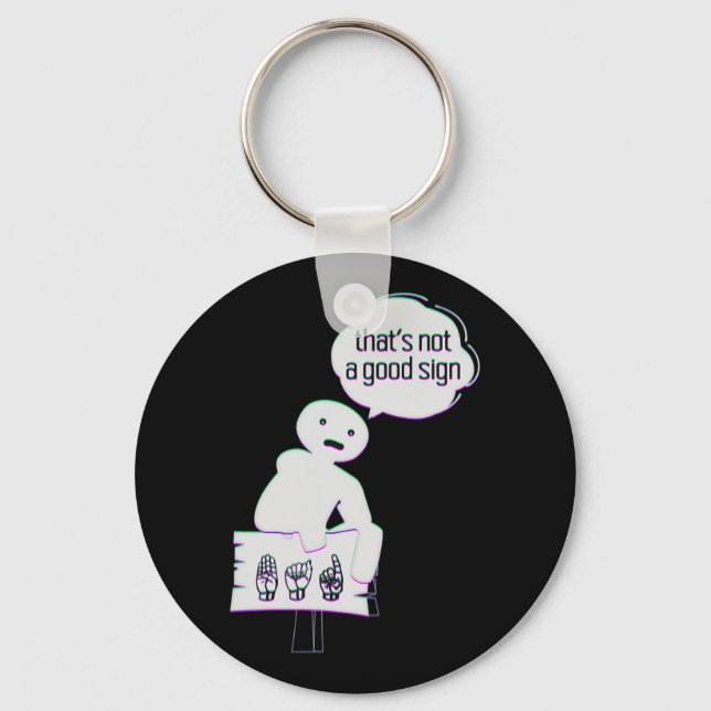 Sign Language Asl American Hand Talking Awareness  Key Ring (Front)