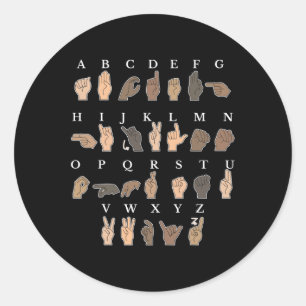 Sign Language Asl Hand Gesture Deaf Awareness  Classic Round Sticker