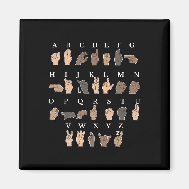 Sign Language Asl Hand Gesture Deaf Awareness  Magnet (Front)