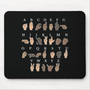 Sign Language Asl Hand Gesture Deaf Awareness Mouse Pad