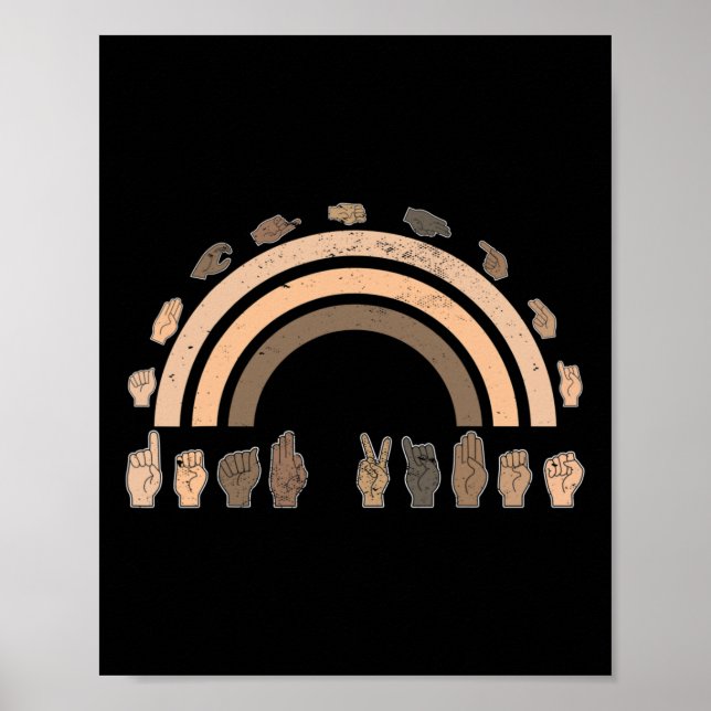 Sign Language Asl Hand Gesture Deaf Vibes Awarenes (Front)