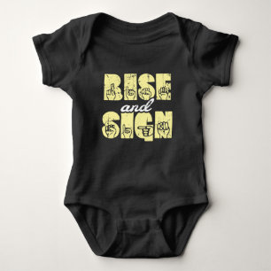 Sign Language ASL Rise and Sign Baby Bodysuit