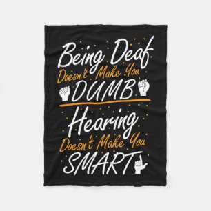 Sign Language Awareness - Asl Deaf Pride  Fleece Blanket