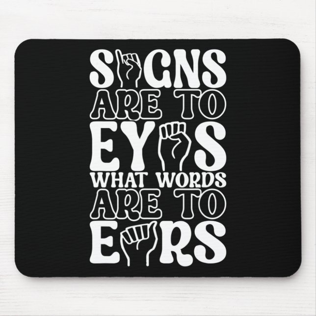 Sign Language Deaf Awareness 12  Mouse Pad (Front)