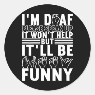 Sign Language Deaf Awareness 13  Classic Round Sticker