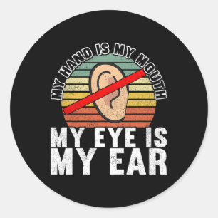 Sign Language Deaf Awareness 14 Classic Round Sticker