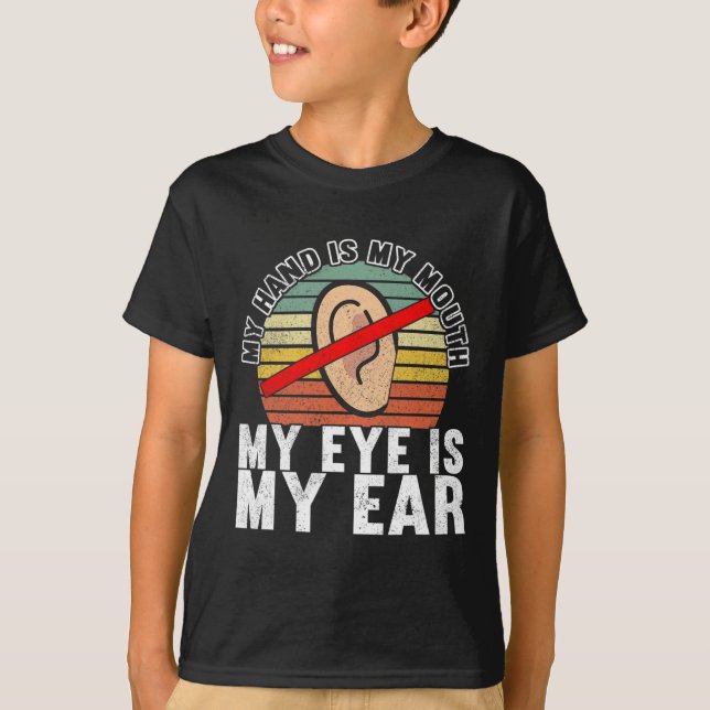 Sign Language Deaf Awareness 14  T-Shirt (Front)