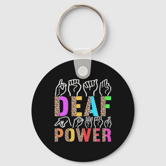 Sign Language Deaf Awareness 3  Key Ring (Front)