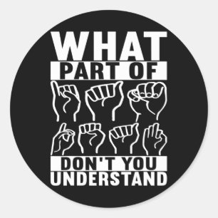 Sign Language Deaf Awareness 7  Classic Round Sticker