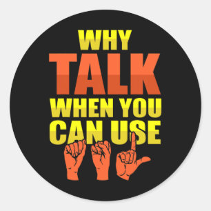 Sign Language Deaf Awareness and ASL Classic Round Sticker