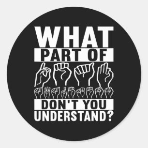 Sign Language Deaf Awareness  Classic Round Sticker