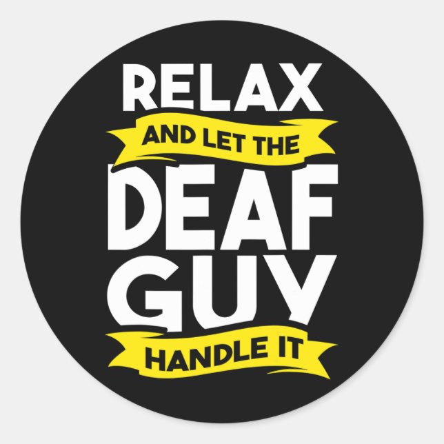 Sign Language Deaf Awareness Hearing Loss and ASL  Classic Round Sticker (Front)