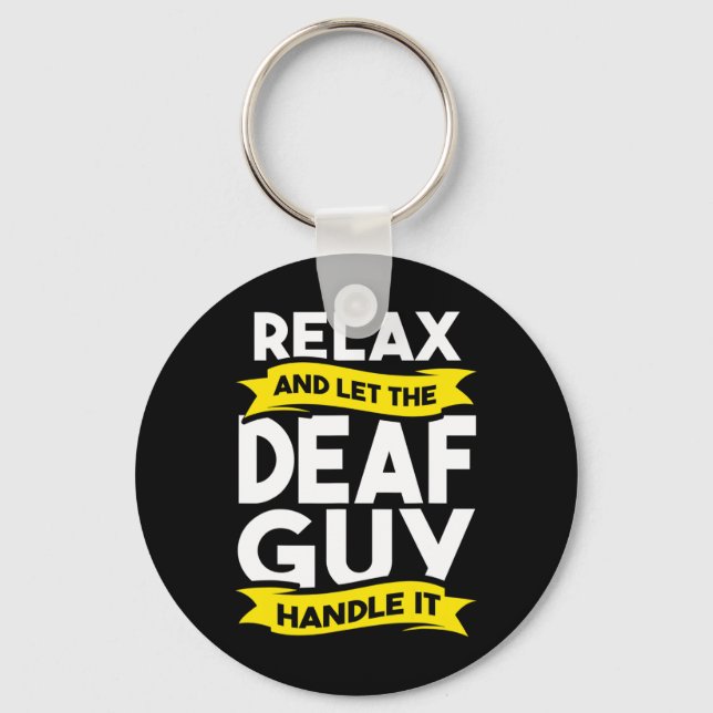Sign Language Deaf Awareness Hearing Loss and ASL  Key Ring (Front)