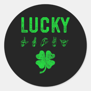Sign Language Deaf Awareness St Patricks Day Irish Classic Round Sticker