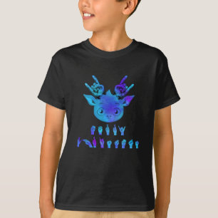 Sign Language Deaf Christmas Reindeer Deaf ASL awa T-Shirt
