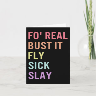 Sign Language Fo Real Bust It ASL Slang Tee Deaf A Card