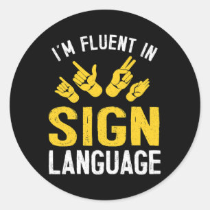 Sign Language Hand Interpreter Asl Deaf Awareness  Classic Round Sticker