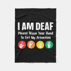 Sign Language Hand Interpreter Asl Deaf Awareness  Fleece Blanket