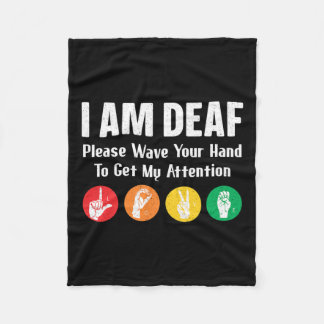 Sign Language Hand Interpreter Asl Deaf Awareness Fleece Blanket