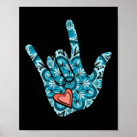 Sign Language I Love You Gesture Heart Deaf Awaren