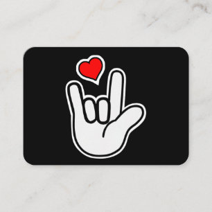 Sign Language I Love You Sign Business Card