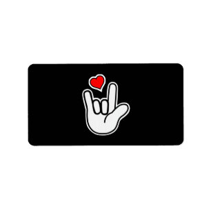 Sign Language I Love You Sign Label