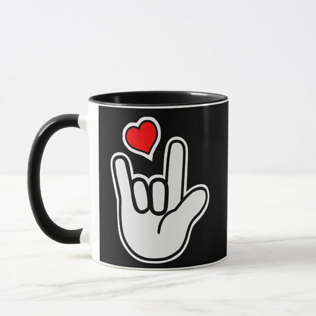 Sign Language I Love You Sign Mug (Left)