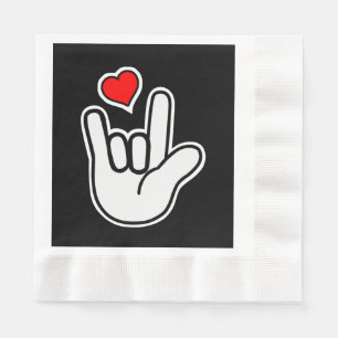 Sign Language I Love You Sign Napkin