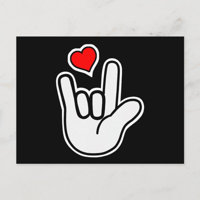 Sign Language I Love You Sign Postcard (Front)