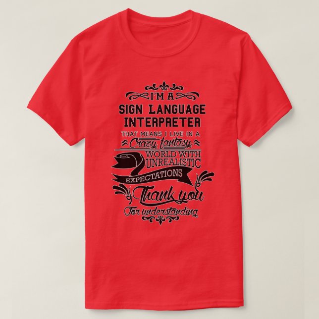 Sign Language Interpreter Gift Present For Men Wom T-Shirt (Design Front)