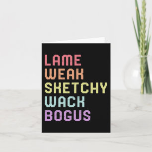 Sign Language Lame Weak ASL Slang Tee Deaf Awarene Card