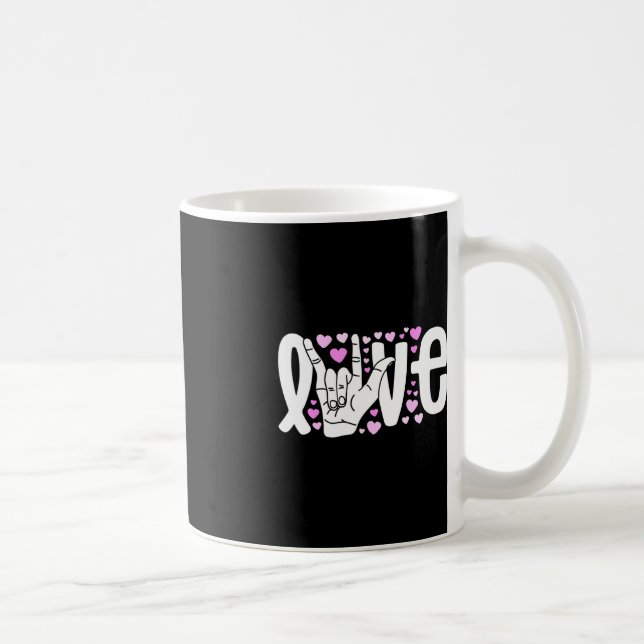 Sign Language  Love ASL  Be Kind Deaf Awareness  Coffee Mug (Right)