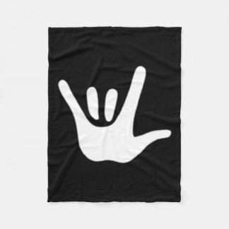 Sign Language Love Asl Deaf Awareness Fleece Blanket