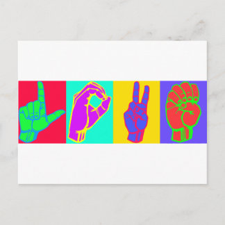 Sign Language LOVE Postcard