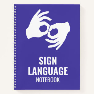 Sign Language Notebook – ASL Hands Symbol Purple