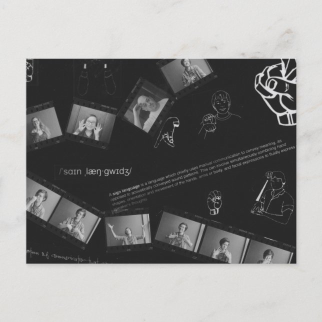 Sign Language Photogram Postcard (Front)