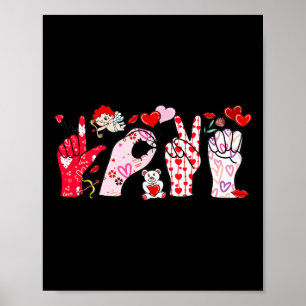 Sign Language Sped Teacher Valentine Autism Love H