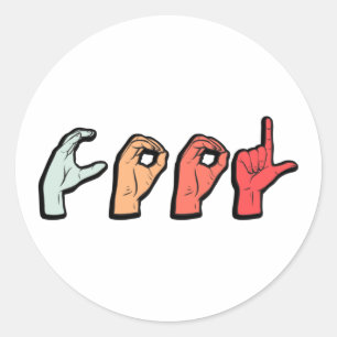 Sign Language Word ASL - Deaf Culture Classic Round Sticker
