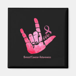Sign Love Breast Cancer Awareness Pink Ribbon Warr Magnet