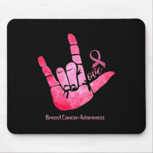 Sign Love Breast Cancer Awareness Pink Ribbon Warr Mouse Pad