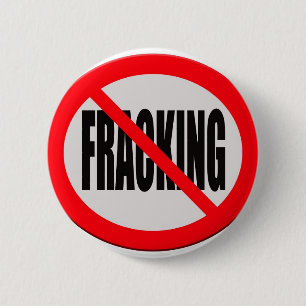 Sign no fracking 6 cm round badge