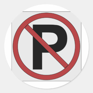 sign noparking classic round sticker