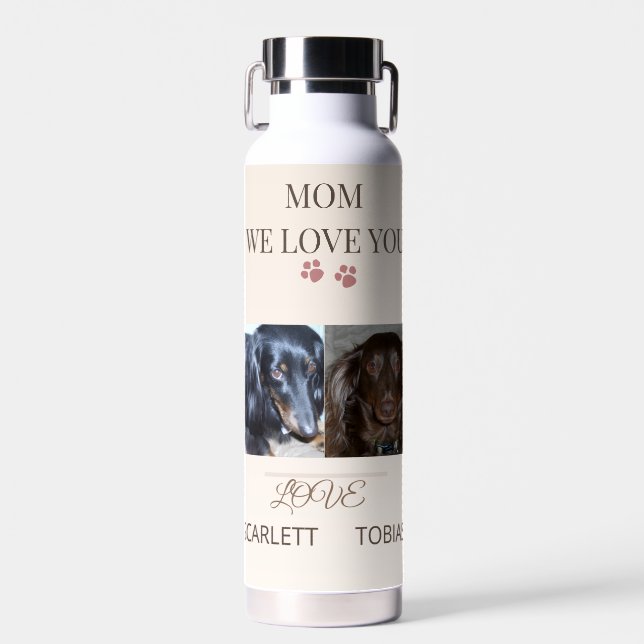 Sign of Love From Two Paws Water Bottle (Front)